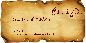 Csajka Ádám névjegykártya